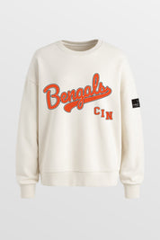 CINCINNATI BENGALS CLUTCH MOVE BLACK LABEL PREMIUM FLEECE CREW SWEATSHIRT BY RANDI MAHOMES