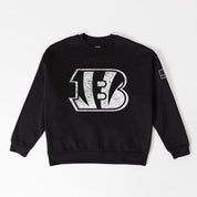 CINCINNATI BENGALS BOLD MOVE BLACK LABEL PREMIUM FLEECE DROP SHOULDER CREWNECK