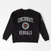 CINCINNATI BENGALS FIERCE FLOW BLACK LABEL PREMIUM FLEECE DROP SHOULDER CREWNECK