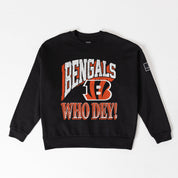 CINCINNATI BENGALS VICTORY PRIME BLACK LABEL PREMIUM FLEECE DROP SHOULDER CREWNECK