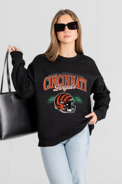 CINCINNATI BENGALS FIELD FOCUS BLACK LABEL PREMIUM FLEECE DROP SHOULDER CREWNECK