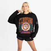 CLEMSON TIGERS VICTORY LANE BLACK LABEL PREMIUM FLEECE DROP SHOULDER CREWNECK