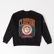 CLEMSON TIGERS VICTORY LANE BLACK LABEL PREMIUM FLEECE DROP SHOULDER CREWNECK