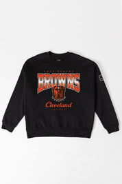 CLEVELAND BROWNS POWERHOUSE PLAY BLACK LABEL PREMIUM FLEECE CREW SWEATSHIRT