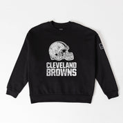 CLEVELAND BROWNS BOLD MOVE BLACK LABEL PREMIUM FLEECE DROP SHOULDER CREWNECK