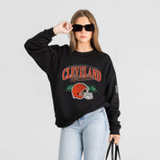 CLEVELAND BROWNS FIELD FOCUS BLACK LABEL PREMIUM FLEECE DROP SHOULDER CREWNECK