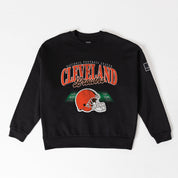 CLEVELAND BROWNS FIELD FOCUS BLACK LABEL PREMIUM FLEECE DROP SHOULDER CREWNECK