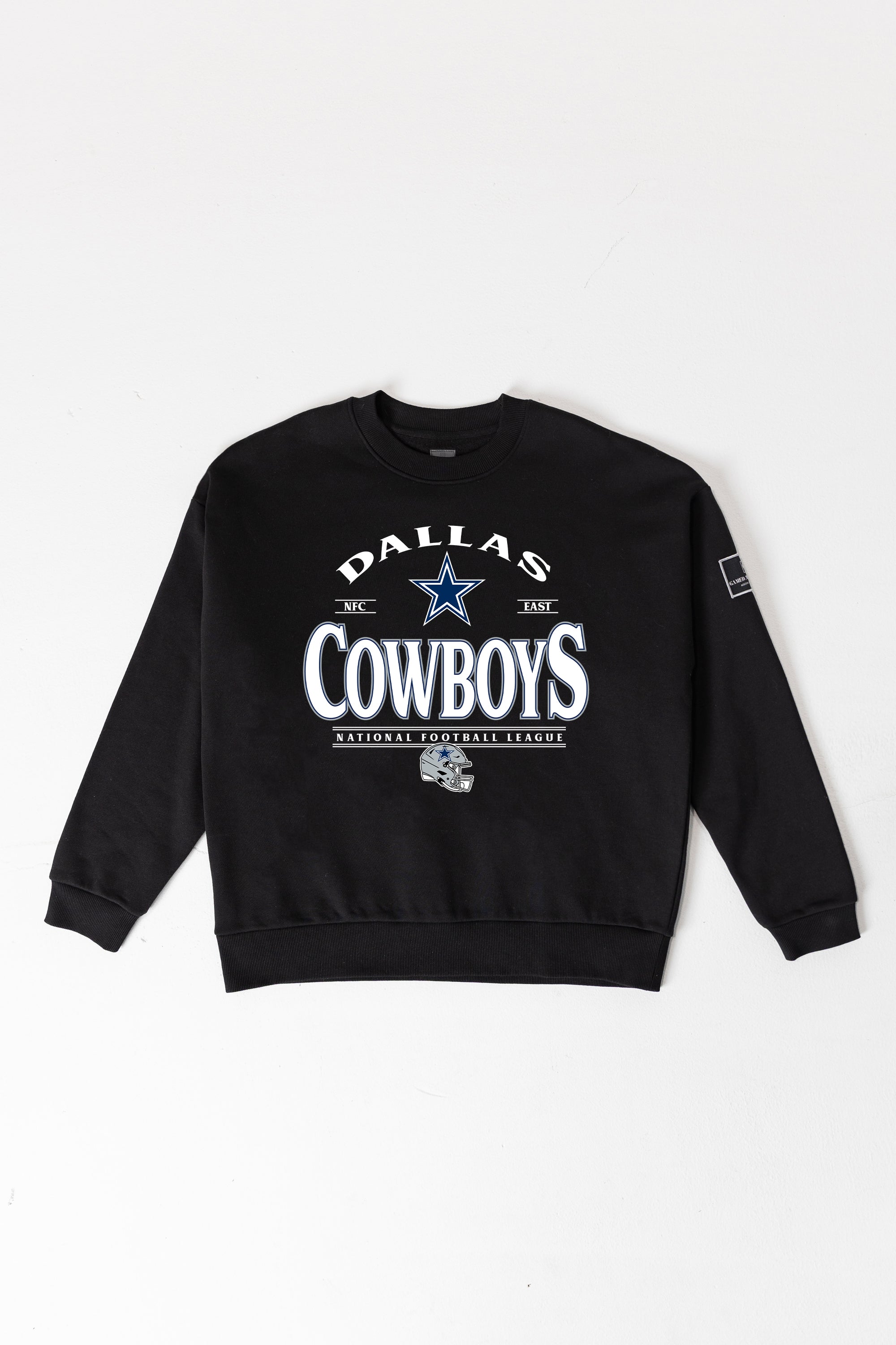 DALLAS COWBOYS PLAYERS ONLY BLACK LABEL PREMIUM FLEECE DROP SHOULDER CREWNECK