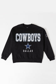 DALLAS COWBOYS LEVEL UP BLACK LABEL PREMIUM FLEECE CREW SWEATSHIRT