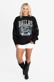 DALLAS COWBOYS VICTORY LANE BLACK LABEL PREMIUM FLEECE CREW SWEATSHIRT