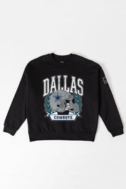 DALLAS COWBOYS VICTORY LANE BLACK LABEL PREMIUM FLEECE CREW SWEATSHIRT