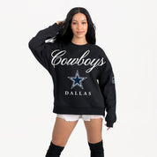 DALLAS COWBOYS LEGACY CLUB BLACK LABEL PREMIUM FLEECE DROP SHOULDER CREWNECK