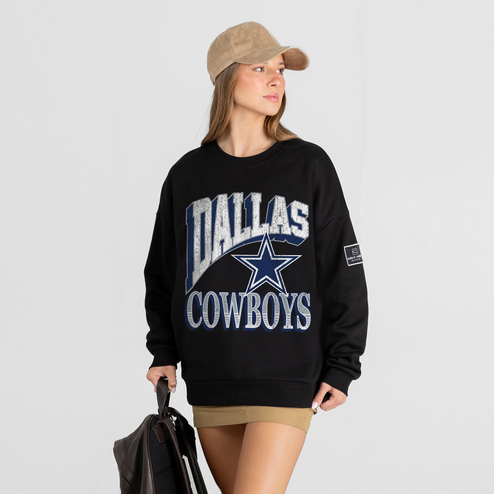 DALLAS COWBOYS VICTORY PRIME BLACK LABEL PREMIUM FLEECE DROP SHOULDER CREWNECK