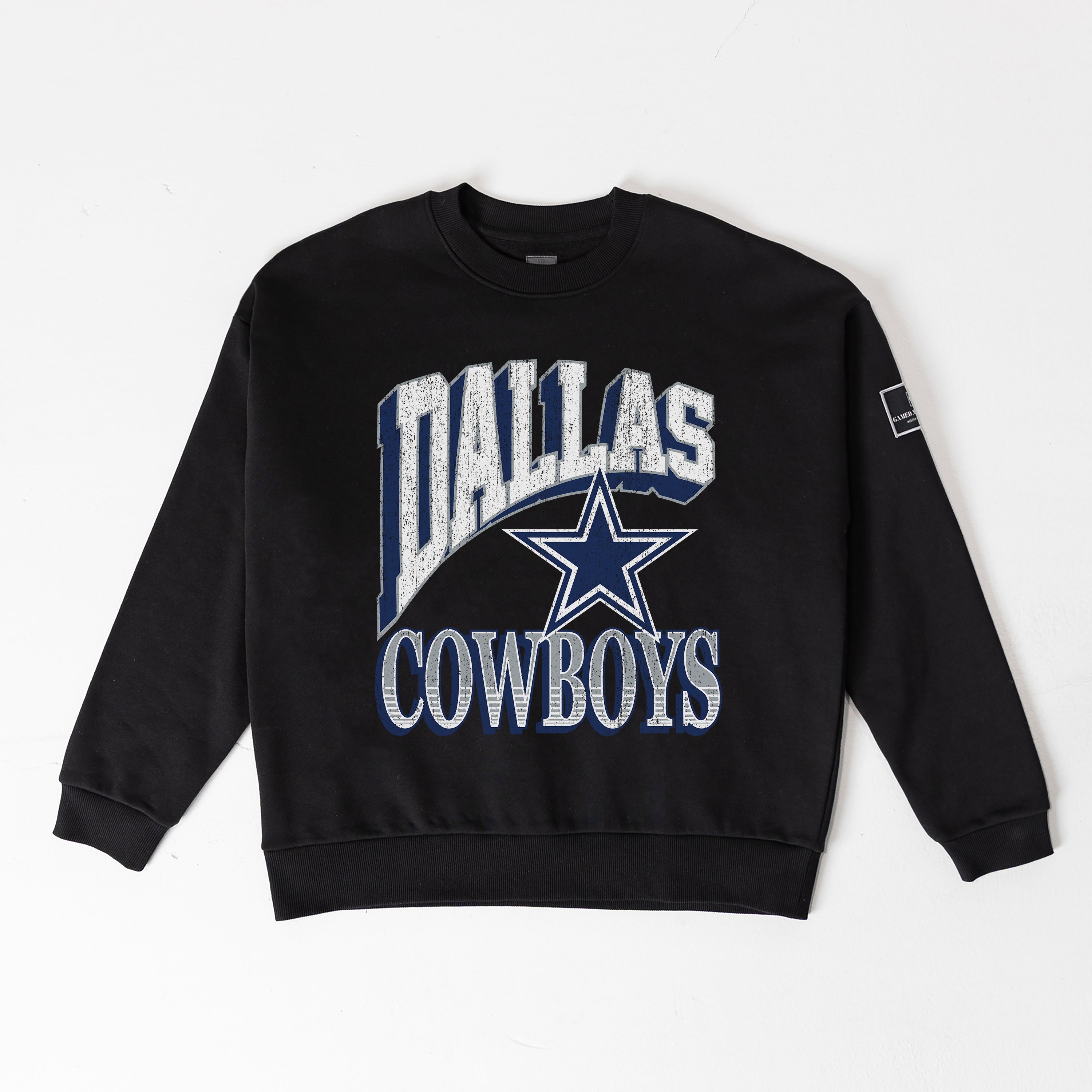 DALLAS COWBOYS VICTORY PRIME BLACK LABEL PREMIUM FLEECE DROP SHOULDER CREWNECK