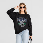 DALLAS COWBOYS FIELD FOCUS BLACK LABEL PREMIUM FLEECE DROP SHOULDER CREWNECK