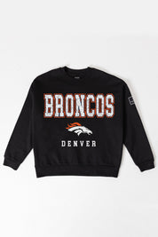 DENVER BRONCOS LEVEL UP BLACK LABEL PREMIUM FLEECE CREW SWEATSHIRT