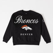 DENVER BRONCOS LEGACY CLUB BLACK LABEL PREMIUM FLEECE DROP SHOULDER CREWNECK