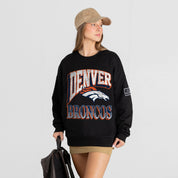 DENVER BRONCOS VICTORY PRIME BLACK LABEL PREMIUM FLEECE DROP SHOULDER CREWNECK