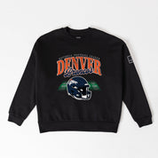 DENVER BRONCOS FIELD FOCUS BLACK LABEL PREMIUM FLEECE DROP SHOULDER CREWNECK