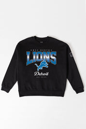 DETROIT LIONS POWERHOUSE PLAY BLACK LABEL PREMIUM FLEECE CREW SWEATSHIRT
