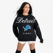 DETROIT LIONS LEGACY CLUB BLACK LABEL PREMIUM FLEECE DROP SHOULDER CREWNECK