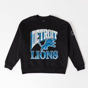 DETROIT LIONS VICTORY PRIME BLACK LABEL PREMIUM FLEECE DROP SHOULDER CREWNECK