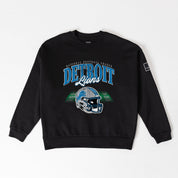 DETROIT LIONS FIELD FOCUS BLACK LABEL PREMIUM FLEECE DROP SHOULDER CREWNECK