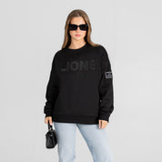 DETROIT LIONS ELITE ERA EMBROIDERED BLACK LABEL CREWNECK PULLOVER