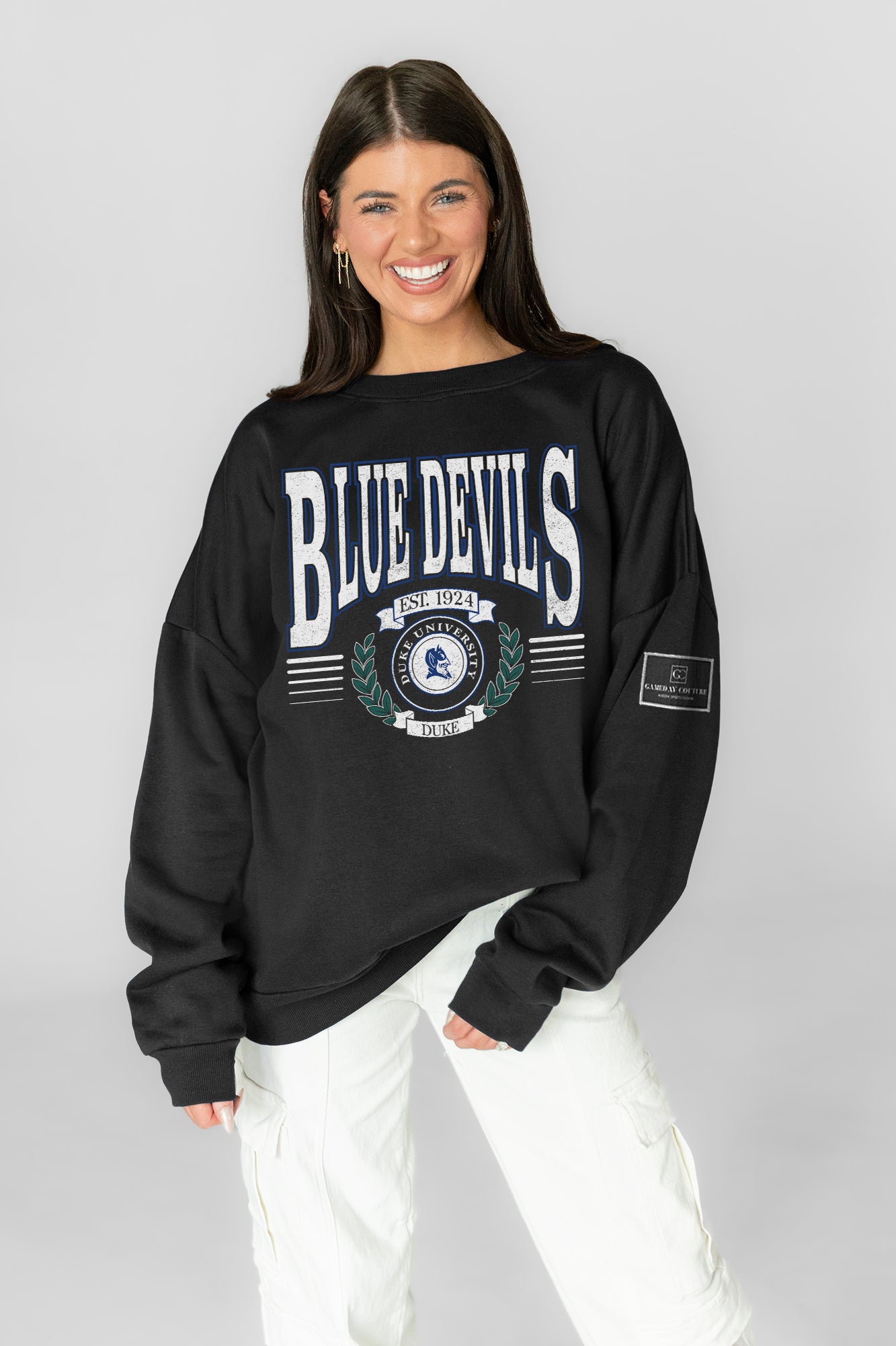 DUKE BLUE DEVILS HONOR BOUND BLACK LABEL PREMIUM FLEECE CREWNECK