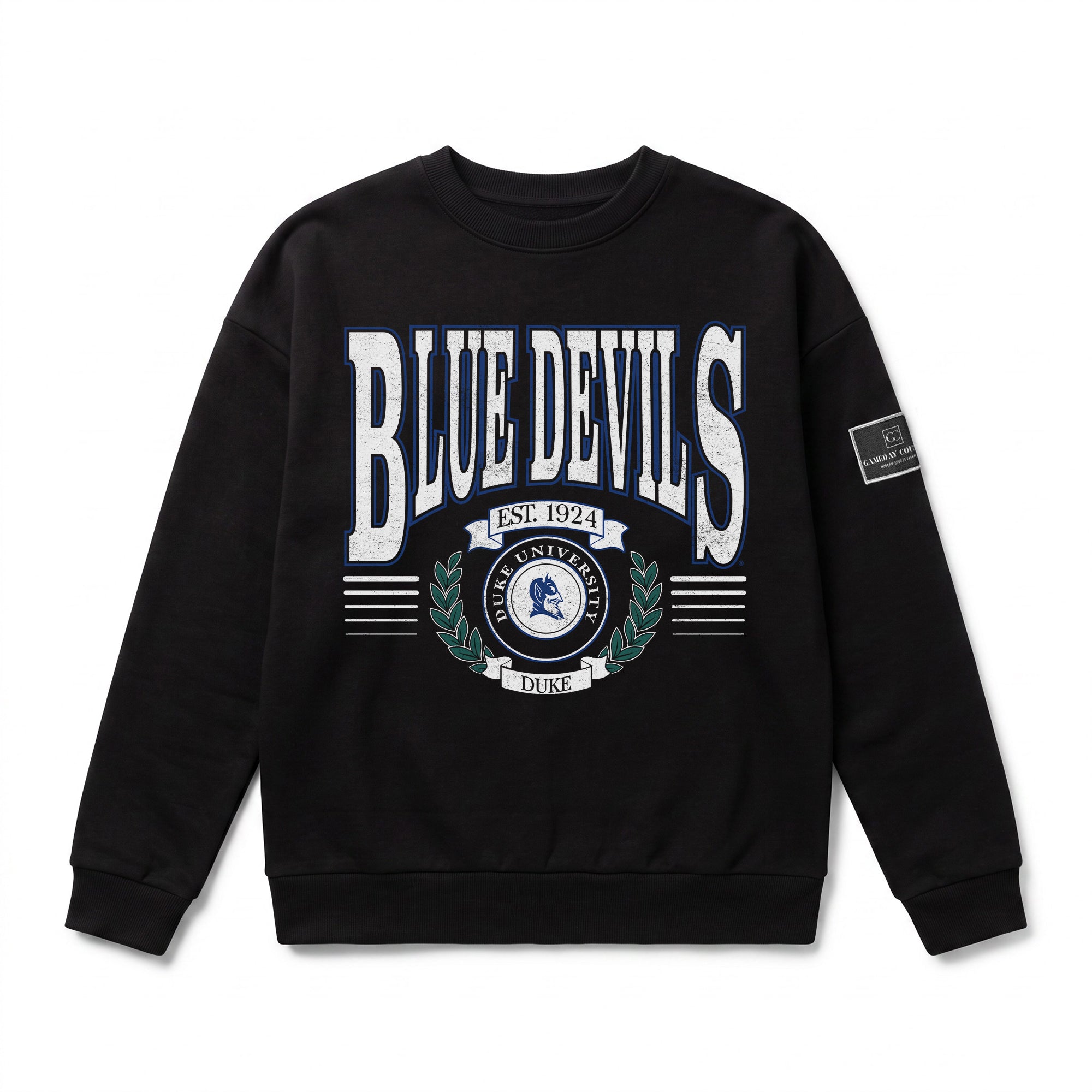 DUKE BLUE DEVILS HONOR BOUND BLACK LABEL PREMIUM FLEECE CREWNECK