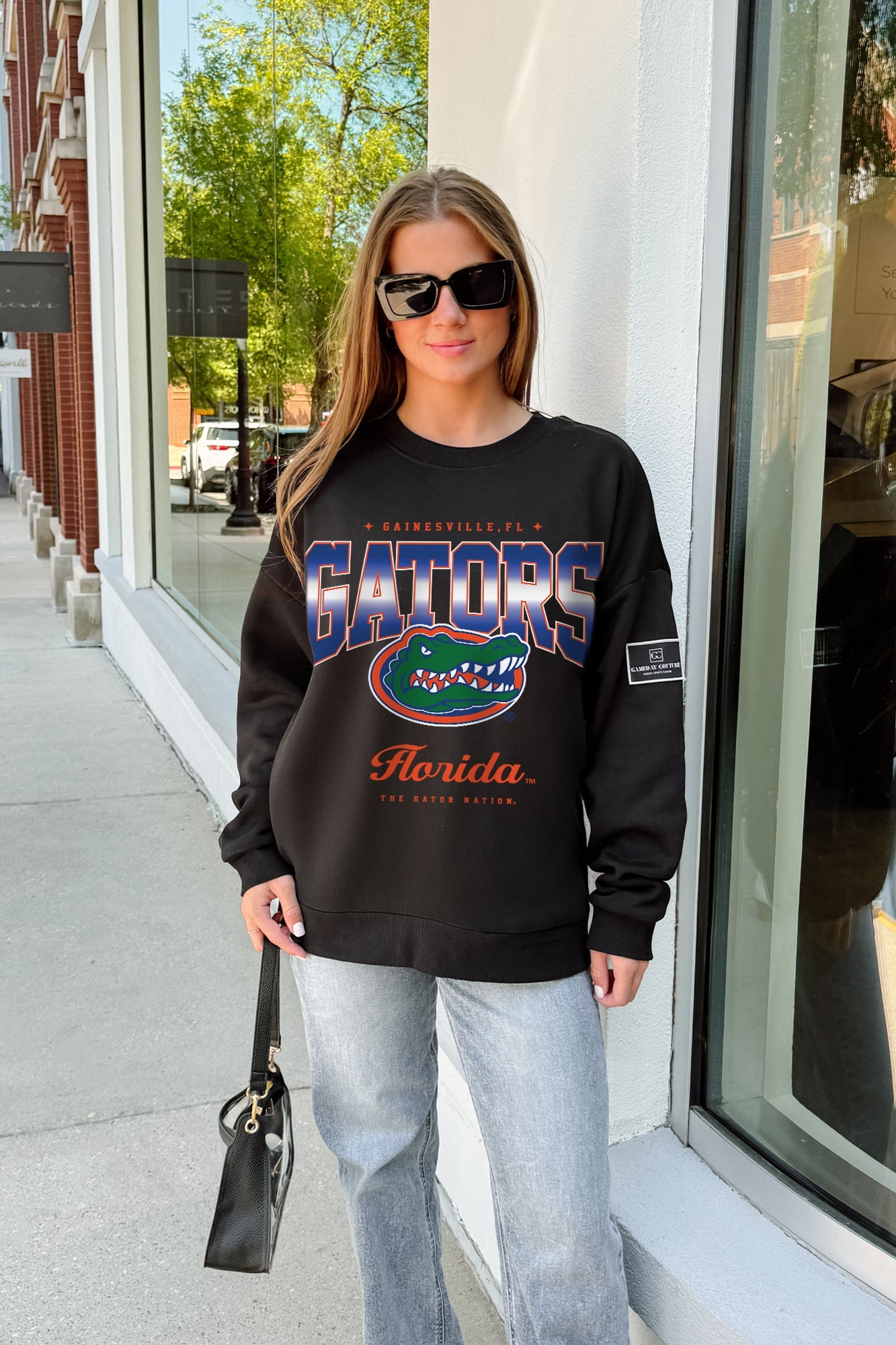 FLORIDA GATORS POWERHOUSE PLAY BLACK LABEL PREMIUM FLEECE CREW SWEATSHIRT