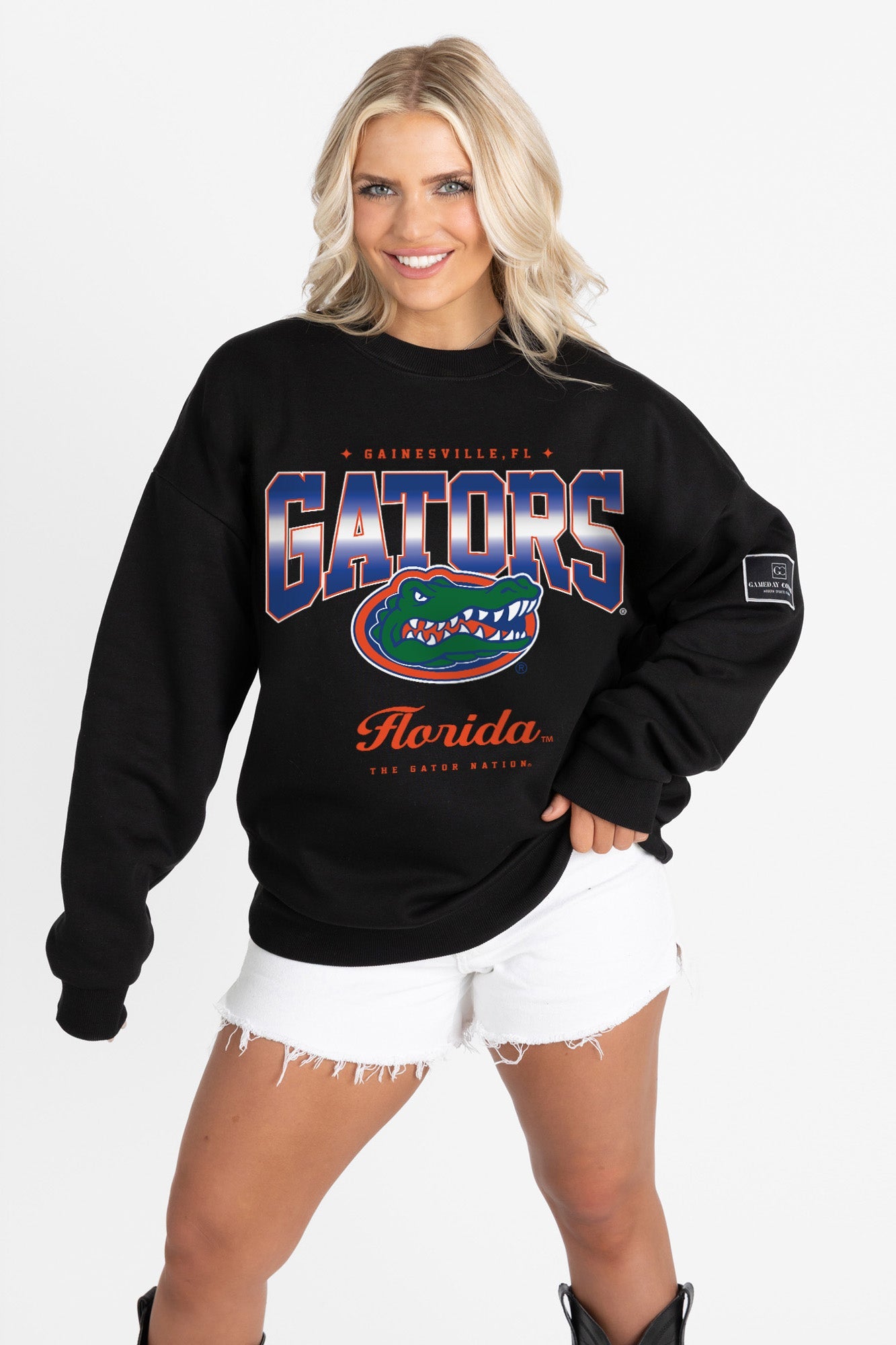 FLORIDA GATORS POWERHOUSE PLAY BLACK LABEL PREMIUM FLEECE CREW SWEATSHIRT