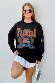 FLORIDA GATORS BOLD CHEERS BLACK LABEL PREMIUM FLEECE CREW SWEATSHIRT