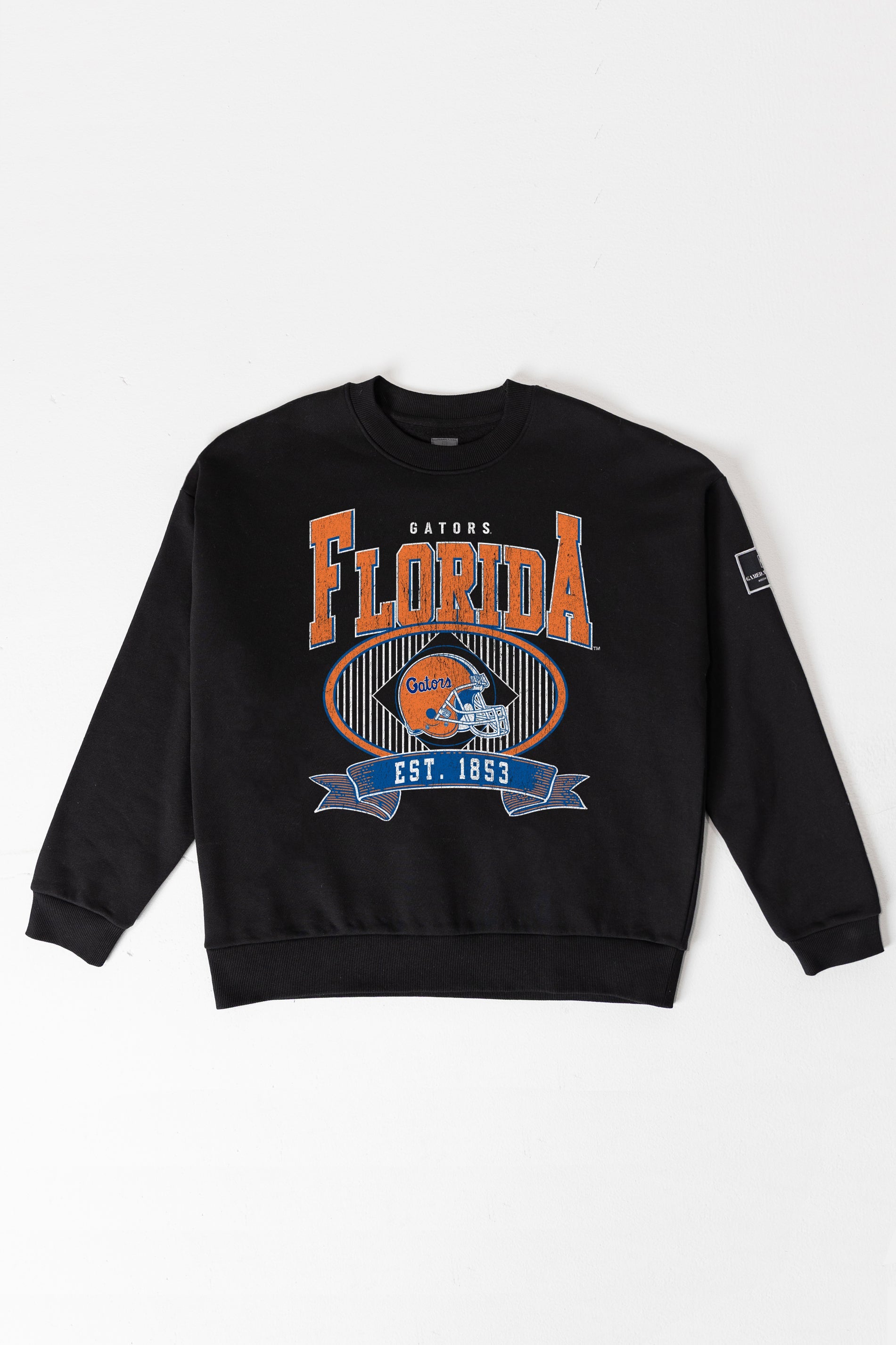 FLORIDA GATORS BOLD CHEERS BLACK LABEL PREMIUM FLEECE CREW SWEATSHIRT