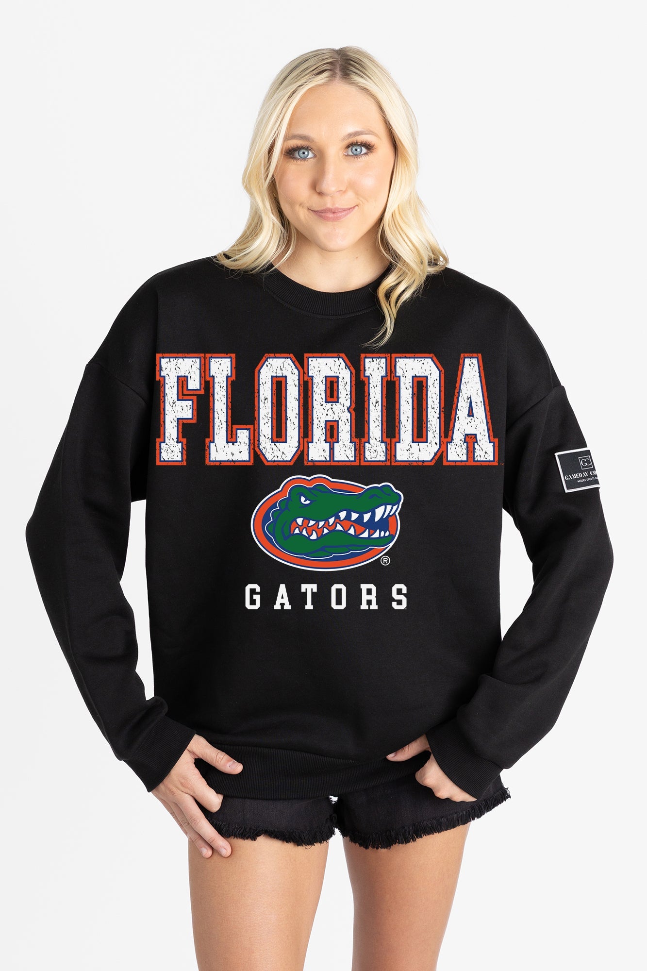 FLORIDA GATORS LEVEL UP BLACK LABEL PREMIUM FLEECE CREW SWEATSHIRT