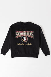 FLORIDA STATE SEMINOLES POWERHOUSE PLAY BLACK LABEL PREMIUM FLEECE CREW SWEATSHIRT