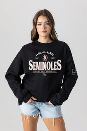 FLORIDA STATE SEMINOLES PLAYERS ONLY BLACK LABEL PREMIUM FLEECE DROP SHOULDER CREWNECK