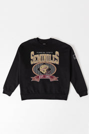 FLORIDA STATE SEMINOLES BOLD CHEERS BLACK LABEL PREMIUM FLEECE CREW SWEATSHIRT