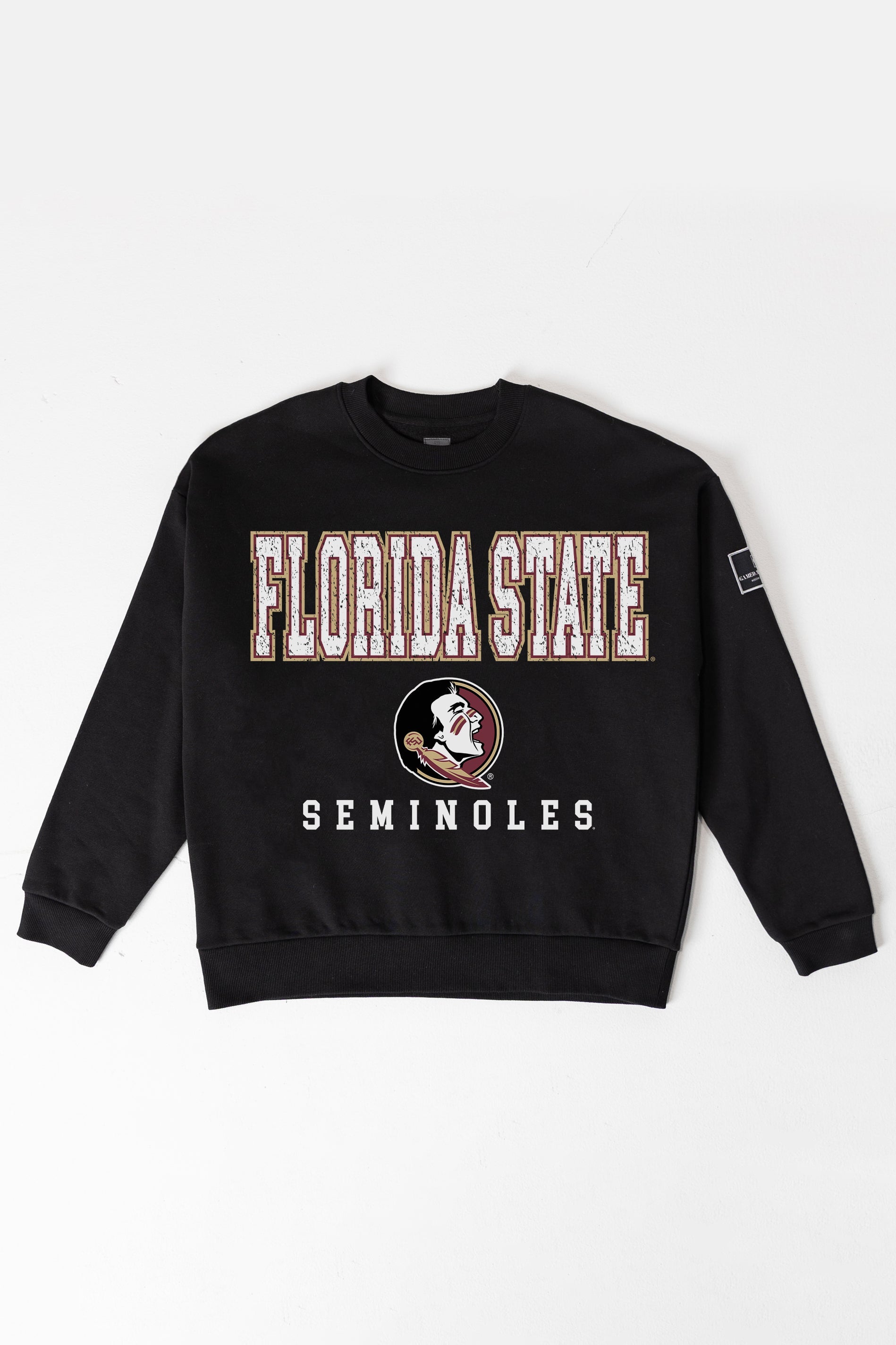 FLORIDA STATE SEMINOLES LEVEL UP BLACK LABEL PREMIUM FLEECE CREW SWEATSHIRT