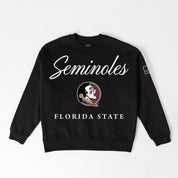 FLORIDA STATE SEMINOLES LEGACY CLUB BLACK LABEL PREMIUM FLEECE DROP SHOULDER CREWNECK