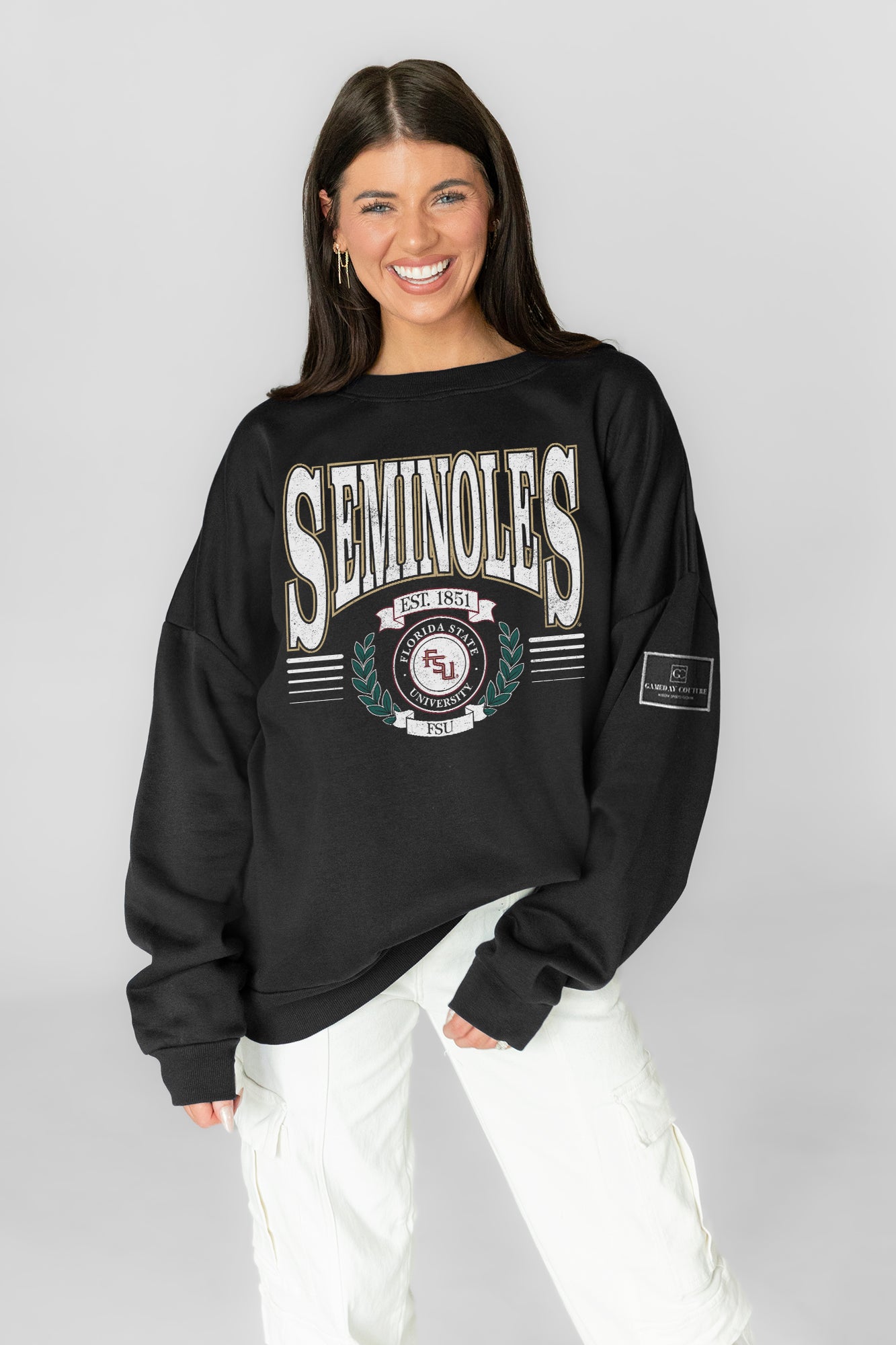 FLORIDA STATE SEMINOLES HONOR BOUND BLACK LABEL PREMIUM FLEECE CREWNECK