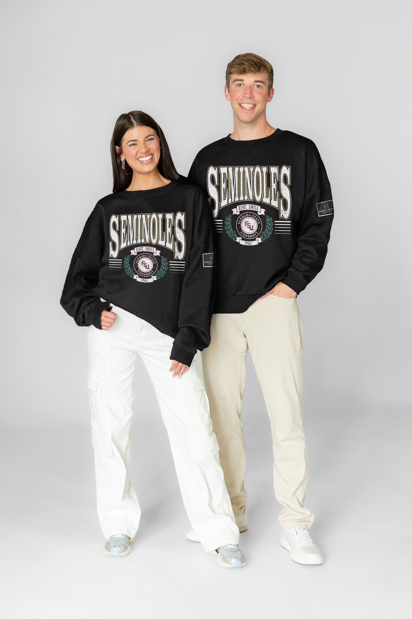 FLORIDA STATE SEMINOLES HONOR BOUND BLACK LABEL PREMIUM FLEECE CREWNECK