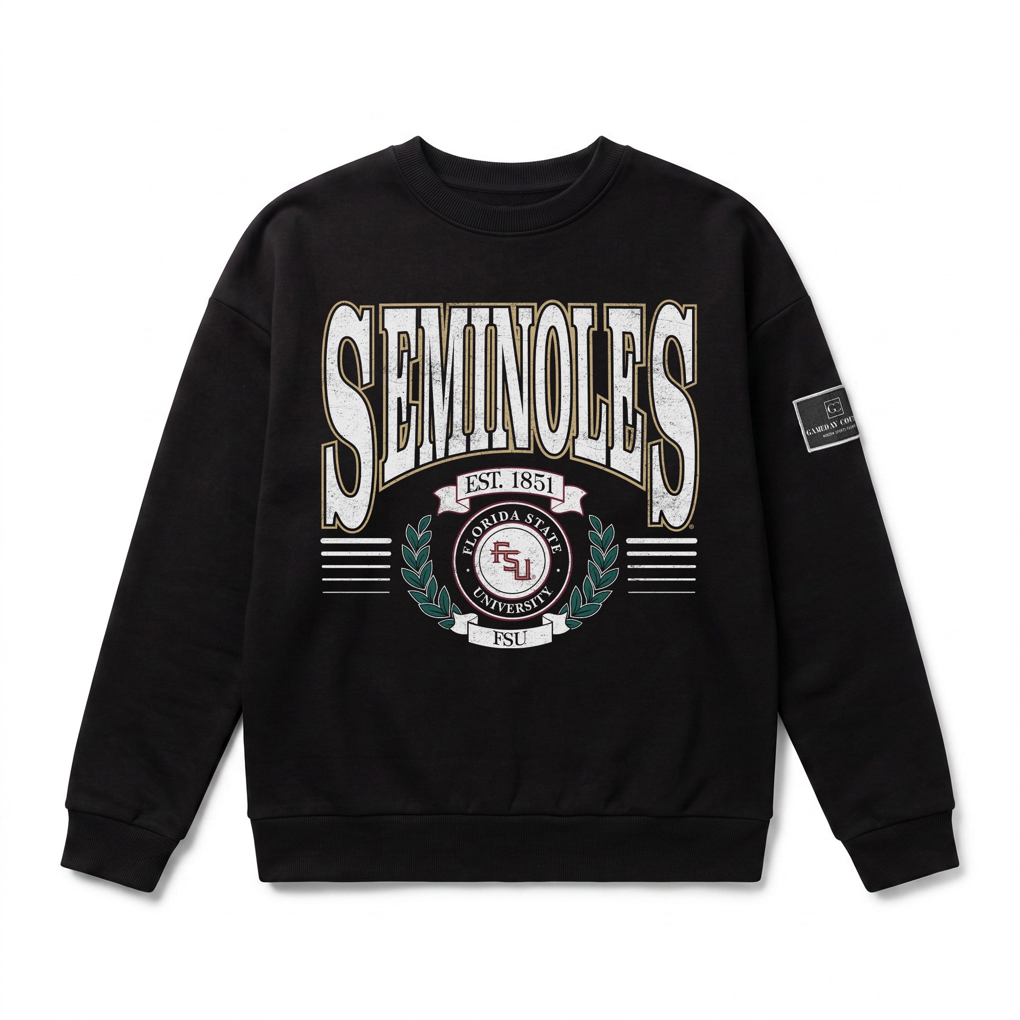 FLORIDA STATE SEMINOLES HONOR BOUND BLACK LABEL PREMIUM FLEECE CREWNECK