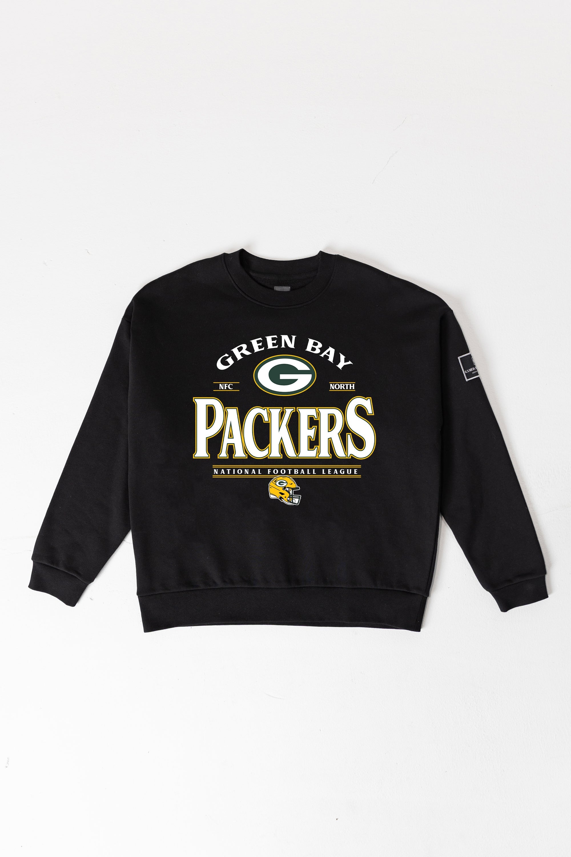 GREEN BAY PACKERS PLAYERS ONLY BLACK LABEL PREMIUM FLEECE DROP SHOULDER CREWNECK