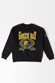 GREEN BAY PACKERS BOLD CHEERS BLACK LABEL PREMIUM FLEECE CREW SWEATSHIRT