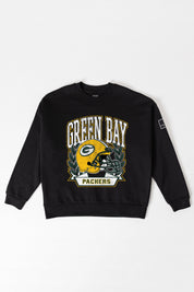 GREEN BAY PACKERS VICTORY LANE BLACK LABEL PREMIUM FLEECE CREW SWEATSHIRT