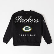 GREEN BAY PACKERS LEGACY CLUB BLACK LABEL PREMIUM FLEECE DROP SHOULDER CREWNECK