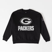 GREEN BAY PACKERS BOLD MOVE BLACK LABEL PREMIUM FLEECE DROP SHOULDER CREWNECK
