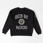 GREEN BAY PACKERS FIERCE FLOW BLACK LABEL PREMIUM FLEECE DROP SHOULDER CREWNECK