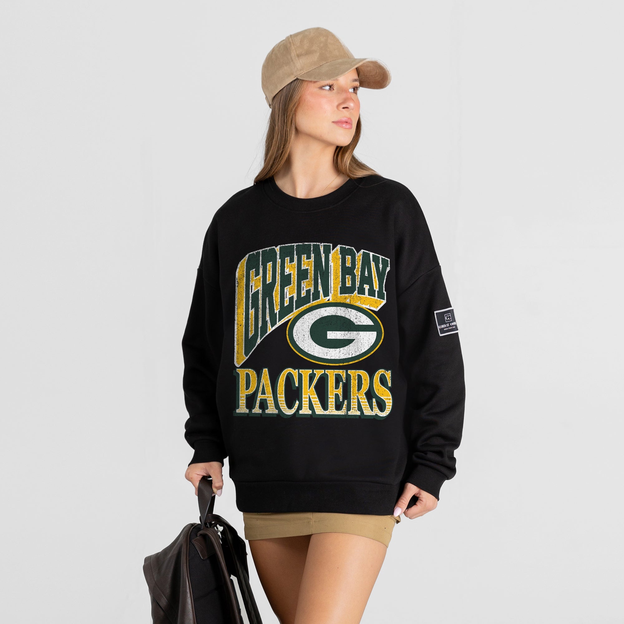 GREEN BAY PACKERS VICTORY PRIME BLACK LABEL PREMIUM FLEECE DROP SHOULDER CREWNECK